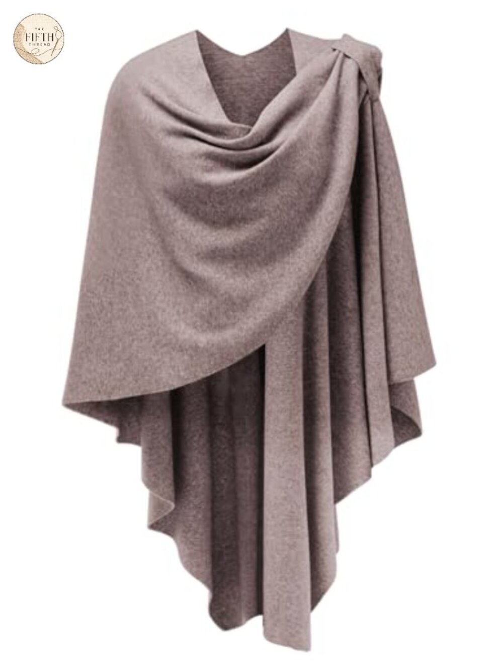 Viscose Knit Cross Front Poncho Shawl Wrap Formal Wedding Gift